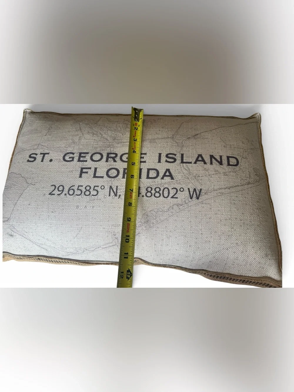 Splashworks St George Island Florida Coastal Map Lumbar Pillow Beach House Decor